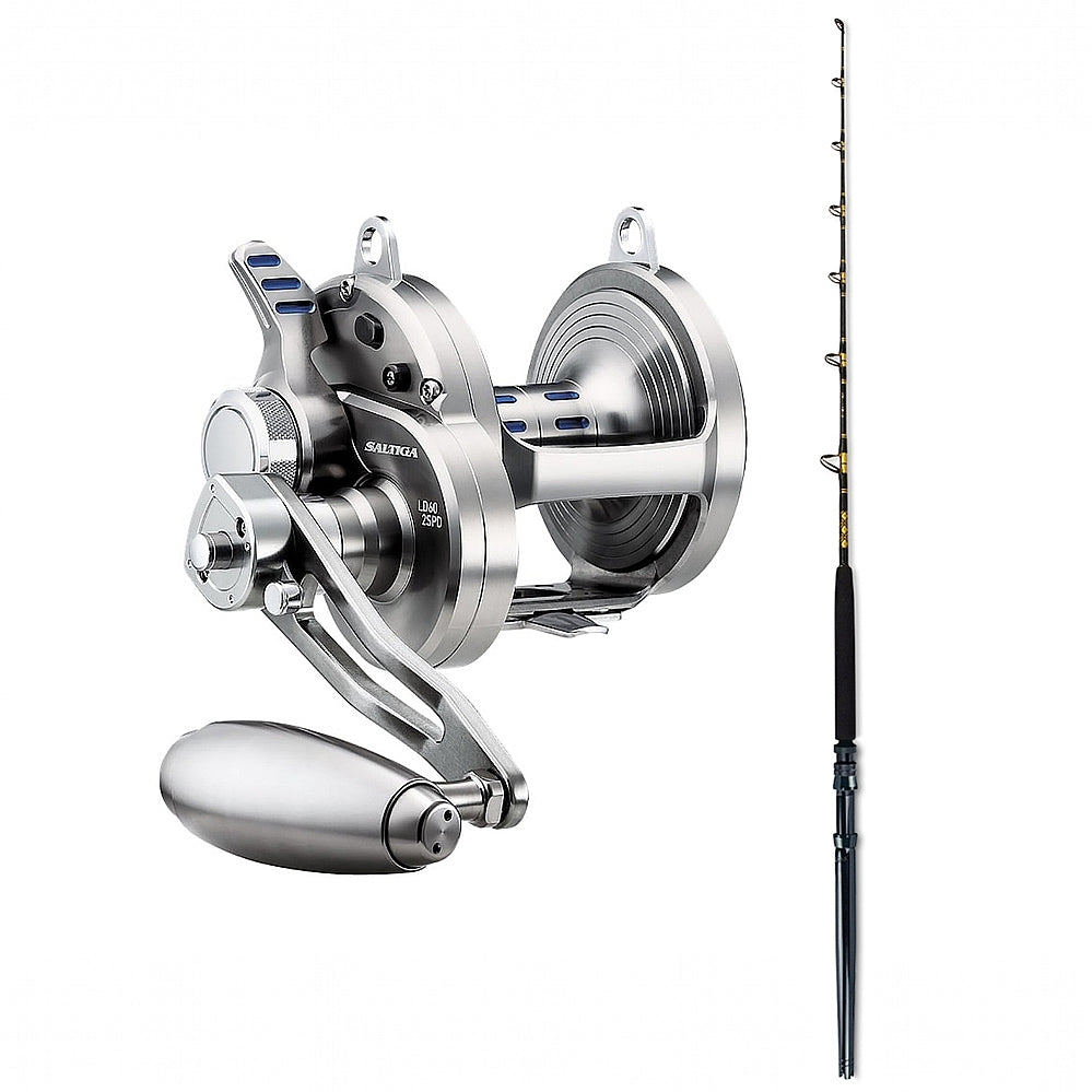 Daiwa Saltiga 1 Speed Lever Drag 6CRBB 50HS with ECL 15-30 6&#39; CHAOS Gold Combo