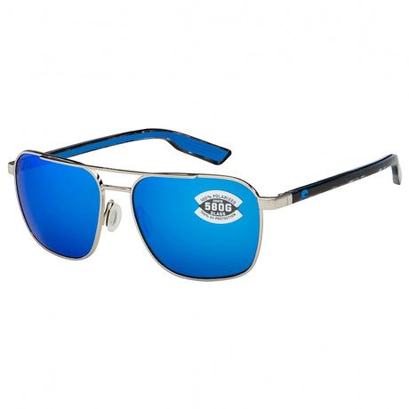 Costa Wader 580G Blue Mirror - Brushed Silver