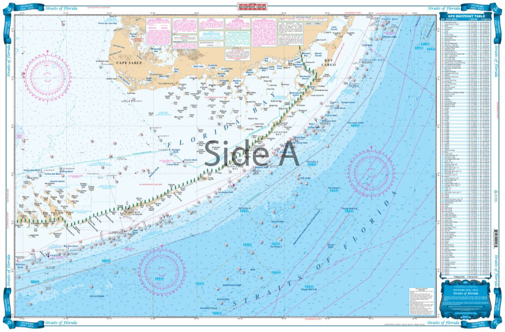 Waterproof Charts 10F Straits of Florida Fishing Offshore Fish & Dive