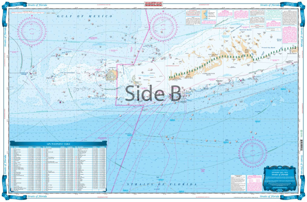 Waterproof Charts 10F Straits of Florida Fishing Offshore Fish & Dive