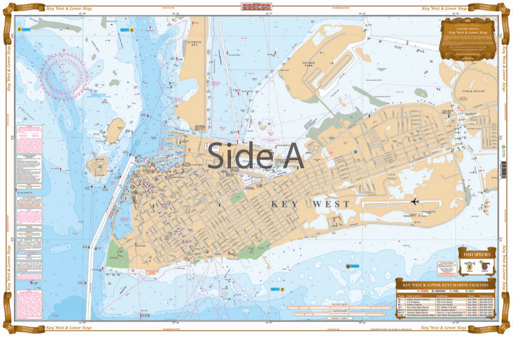 Waterproof Charts 110F Key West & Lower Keys - Lobster, Fish & Dive