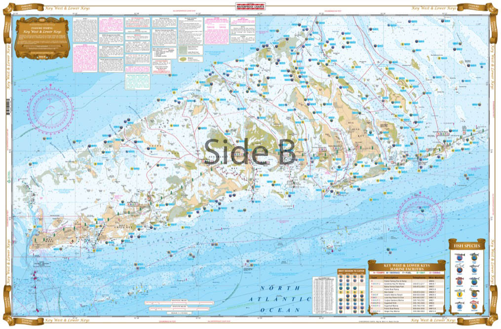 Waterproof Charts 110F Key West & Lower Keys - Lobster, Fish & Dive