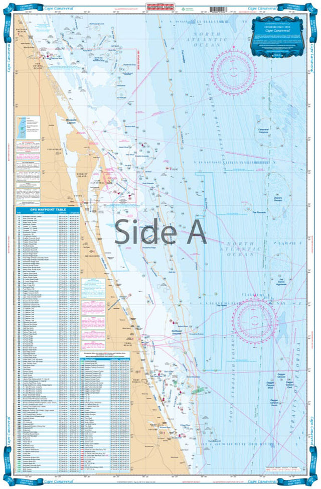 Waterproof Charts 124F Cape Canaveral Fishing Offshore Fish &