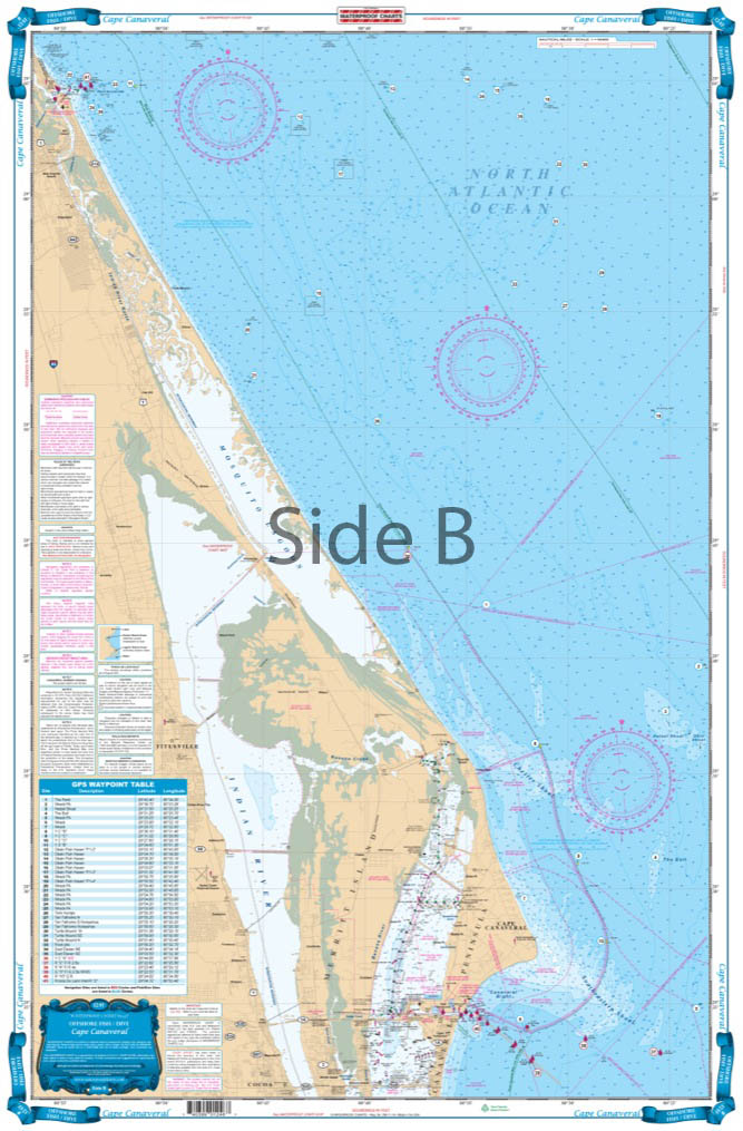 Waterproof Charts 124F Cape Canaveral Fishing Offshore Fish &