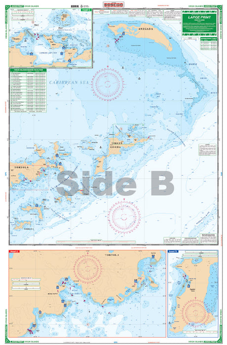 Waterproof Charts 132E US Virgin Islands - Large Print