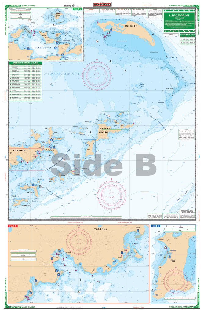 Waterproof Charts 132E US Virgin Islands - Large Print