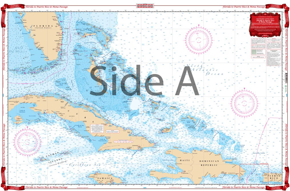 Waterproof Charts 16 Florida to Puerto Rico &amp; Mona Passage Standard