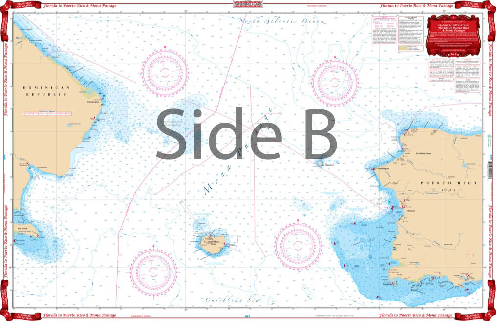 Waterproof Charts 16 Florida to Puerto Rico &amp; Mona Passage Standard