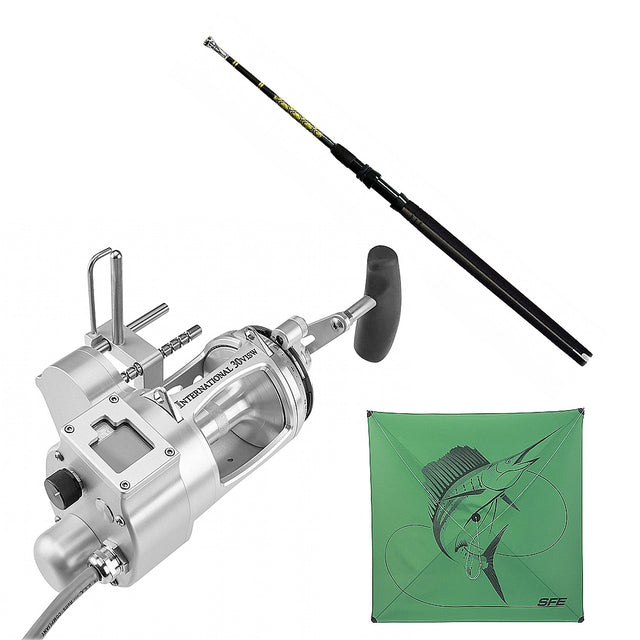 Penn International VI Hooker Electric with Kite Rod Combo Setup