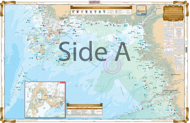 Waterproof Charts 30F Cedar Key to Suwannee River Fishing Inshore