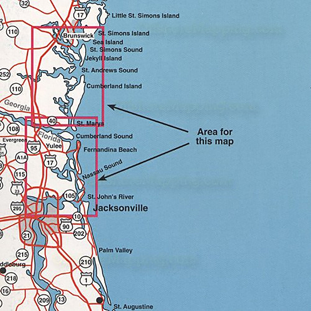 Top Spot Fishing Map N226, Jacksonville to Brunswick - St. Mary&#39;s