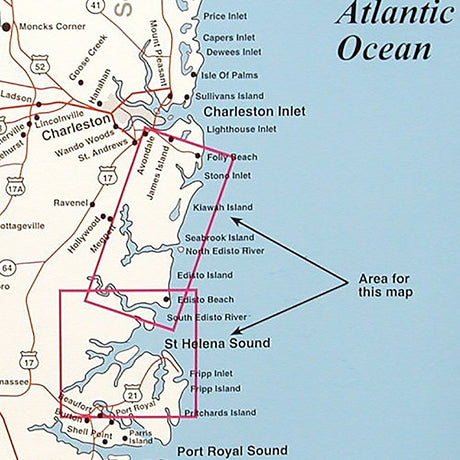 Top Spot Fishing Map N234, Stono River to St. Helena Sound