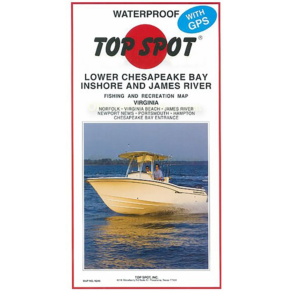 Top Spot Fishing Map N246, Virginia, Chesapeake Bay, James River Inshore