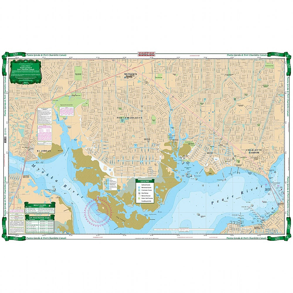 Waterproof Charts 3E Punta Gorda Isles &amp; Port Charlotte Canals Large