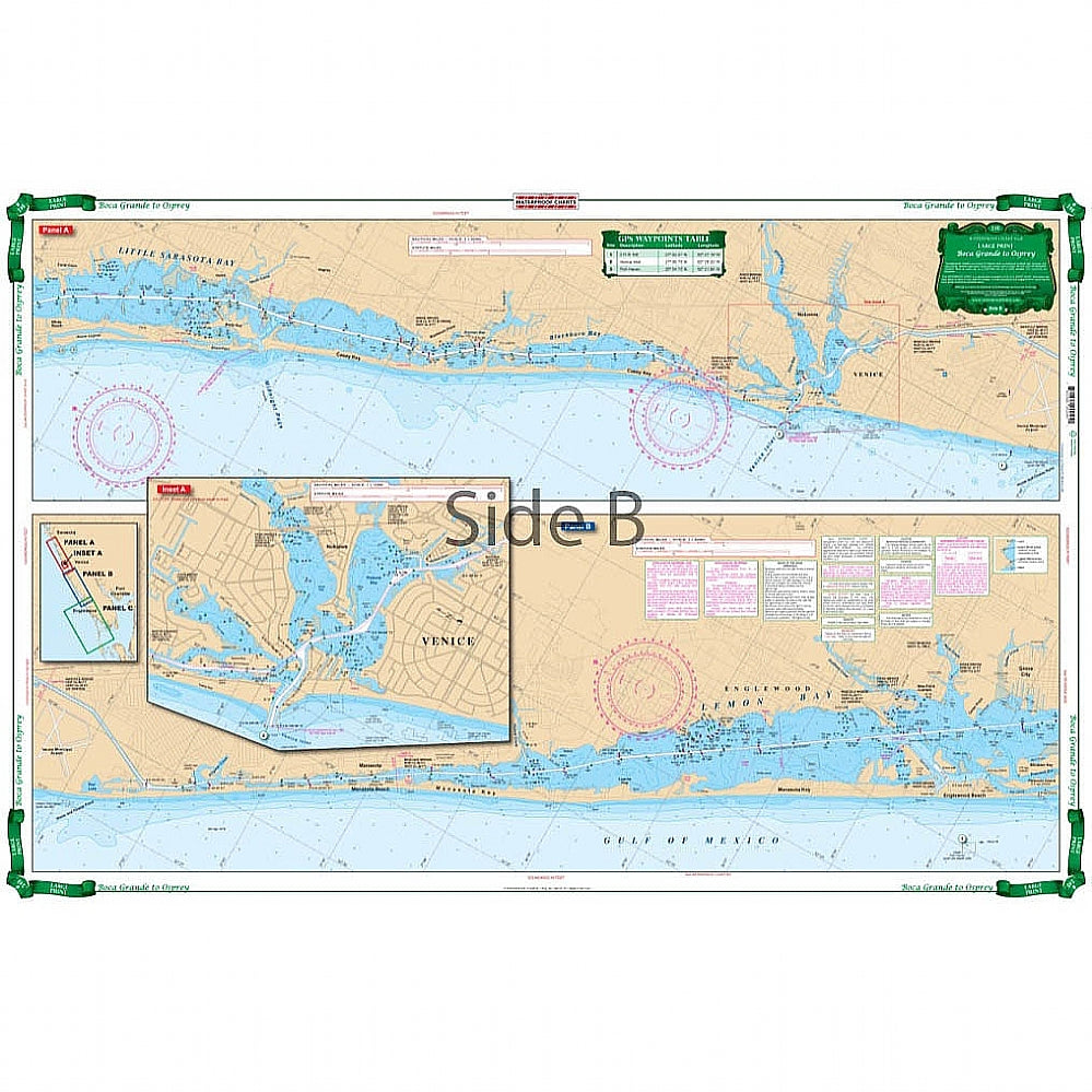 Waterproof Charts 24E Boca Grande to Osprey & Lemon Bay Large Print