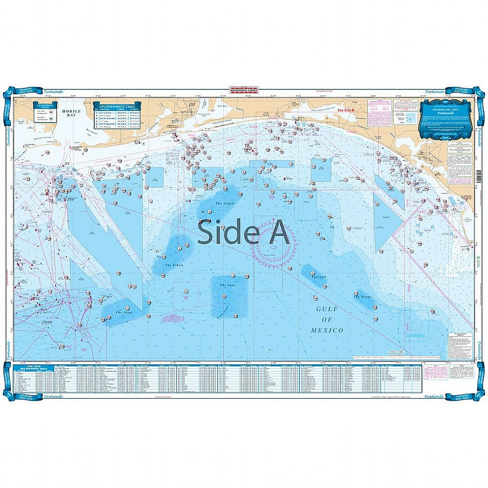 Waterproof Charts 90F Panhandle Fishing Offshore Fish & Drive Chart