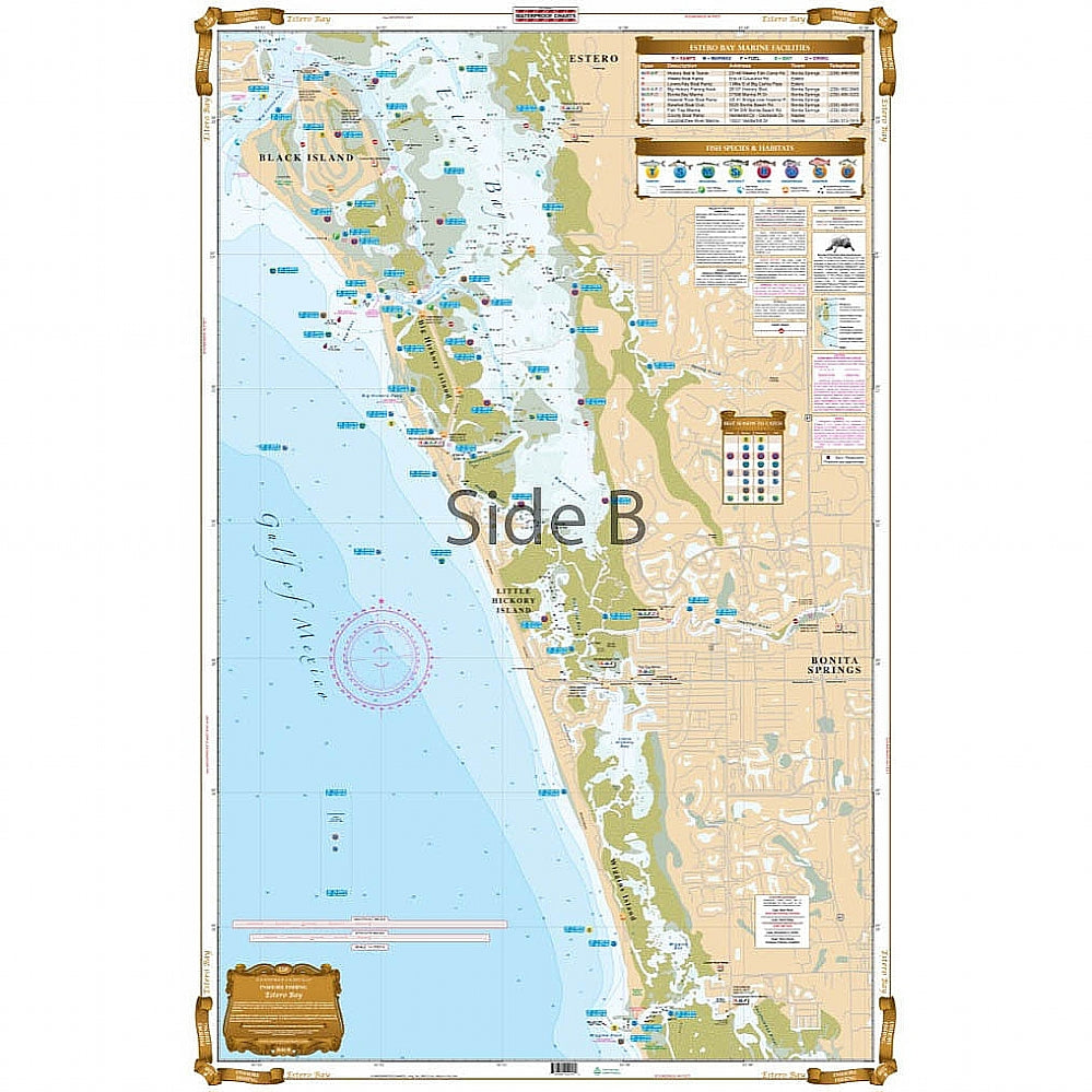 Waterproof Charts 221F Estero Bay Fishing Inshore