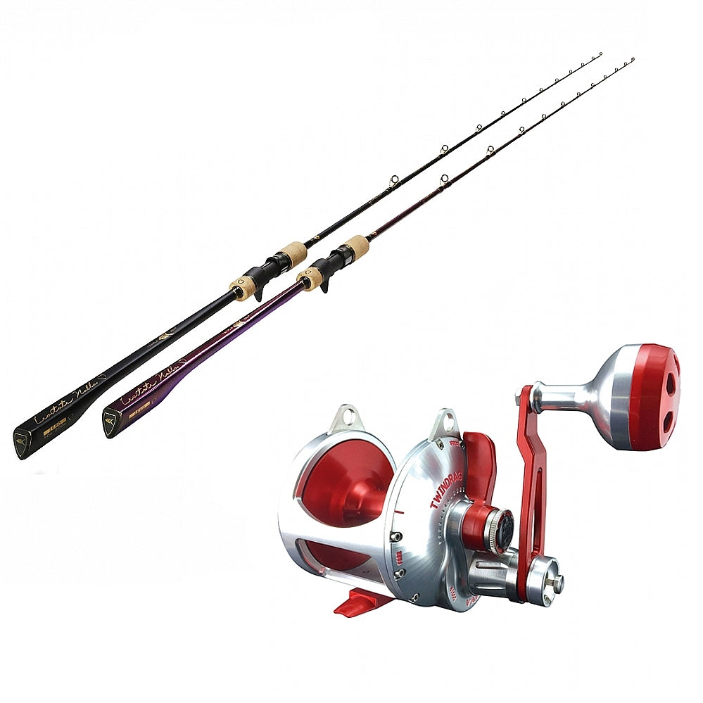 50% OFF Temple Reef Levitate Rod with purchase of Accurate Valiant 1SPD Silver Red BV-500N Spooled with Braid