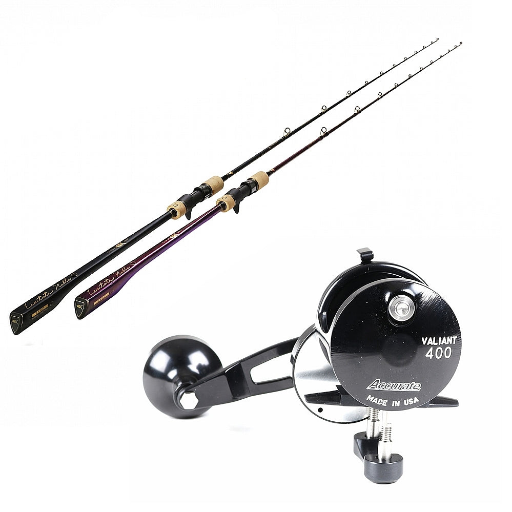 50% OFF Temple Reef Levitate Rod with purchase of Accurate Valiant BV-500N Right Black Spooled with Braid