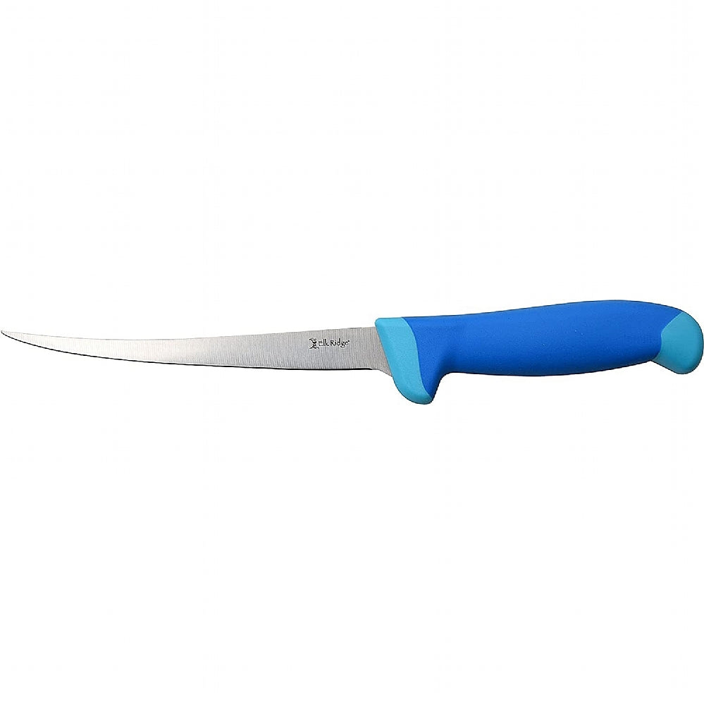 Elk Ridge Fillet Knife with Blue Rubberized Nylon Handle ER-200-05F