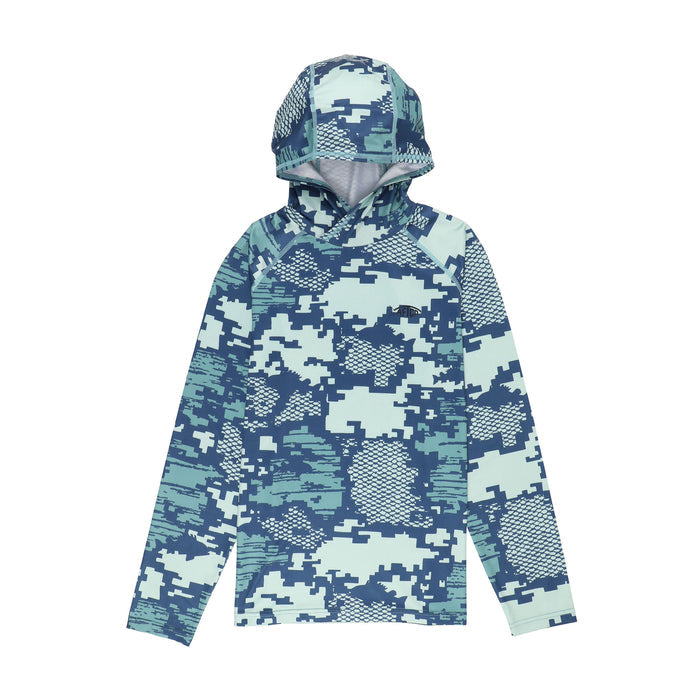 AFTCO Youth Tactical Camo Hooded Long Sleeve Performance Shirt