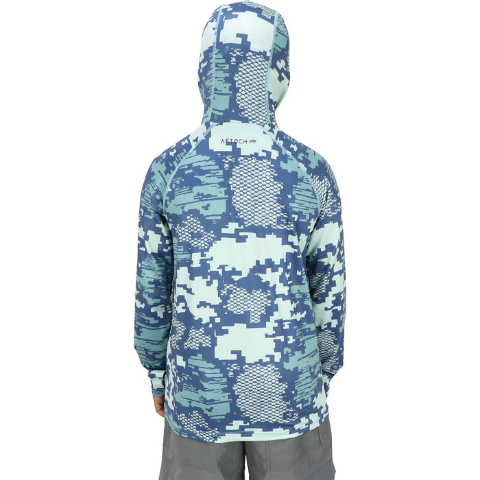 AFTCO Youth Tactical Camo Hooded Long Sleeve Performance Shirt