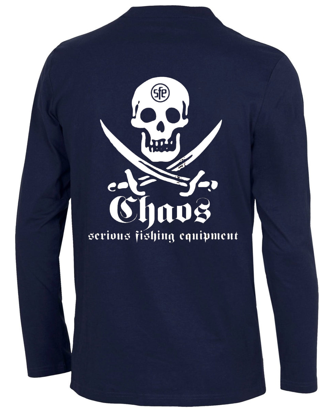 NEW~CHAOS SERIOUS FISHING EQUIPMENT CO. L/S T-SHIRT~WHITE~MEN'S