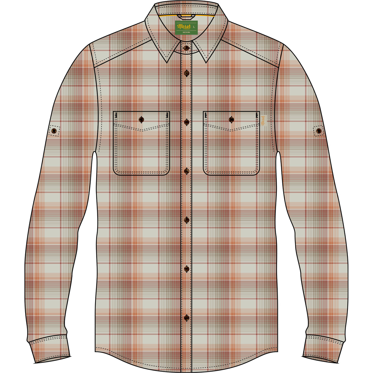 Marsh Wear Westerly Flannel Long Sleeve Button up Shirt