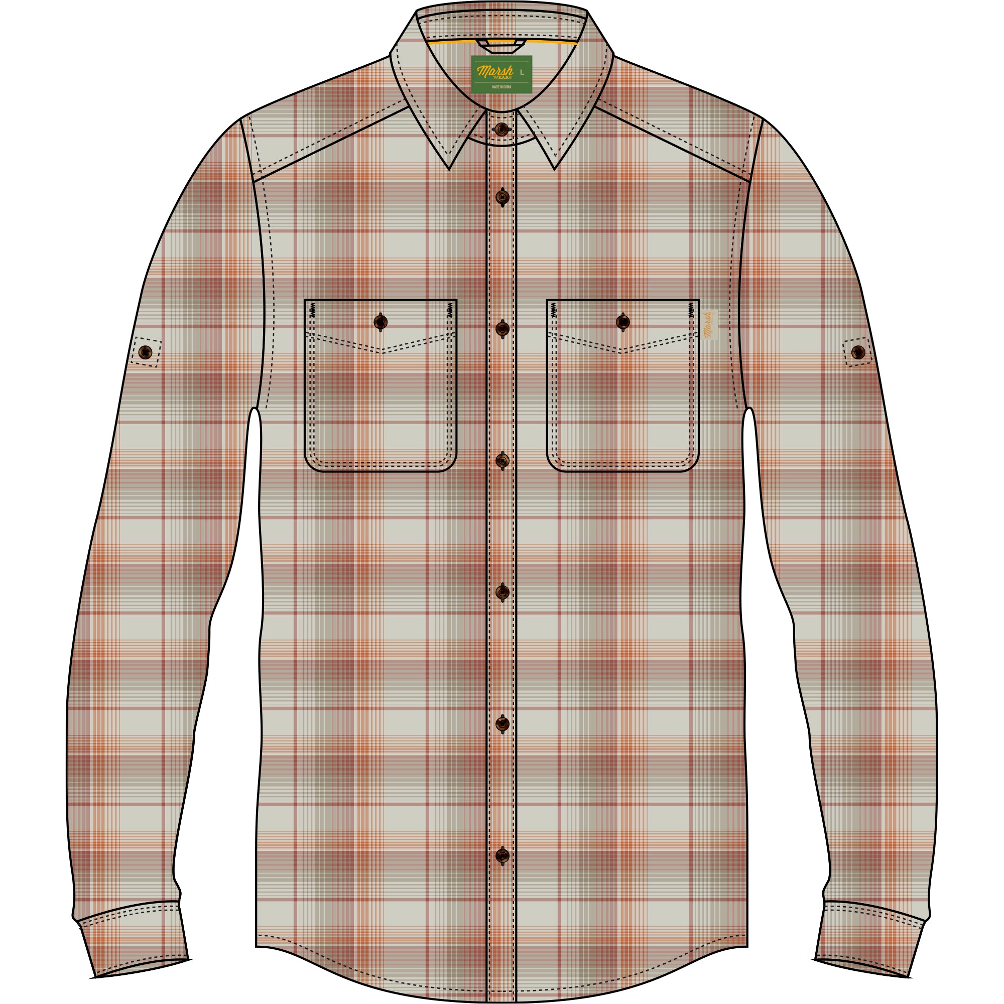 Marsh Wear Westerly Flannel Long Sleeve Button up Shirt