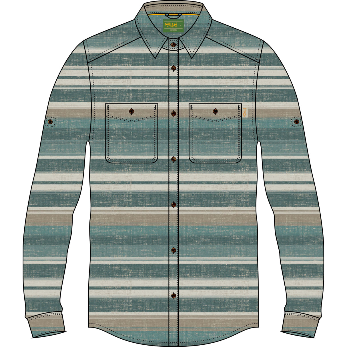 Marsh Wear Westerly Flannel Long Sleeve Button up Shirt