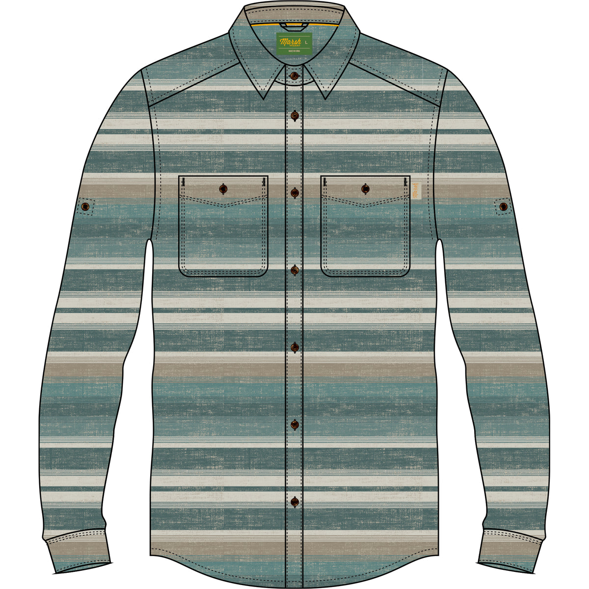 Marsh Wear Westerly Flannel Long Sleeve Button up Shirt